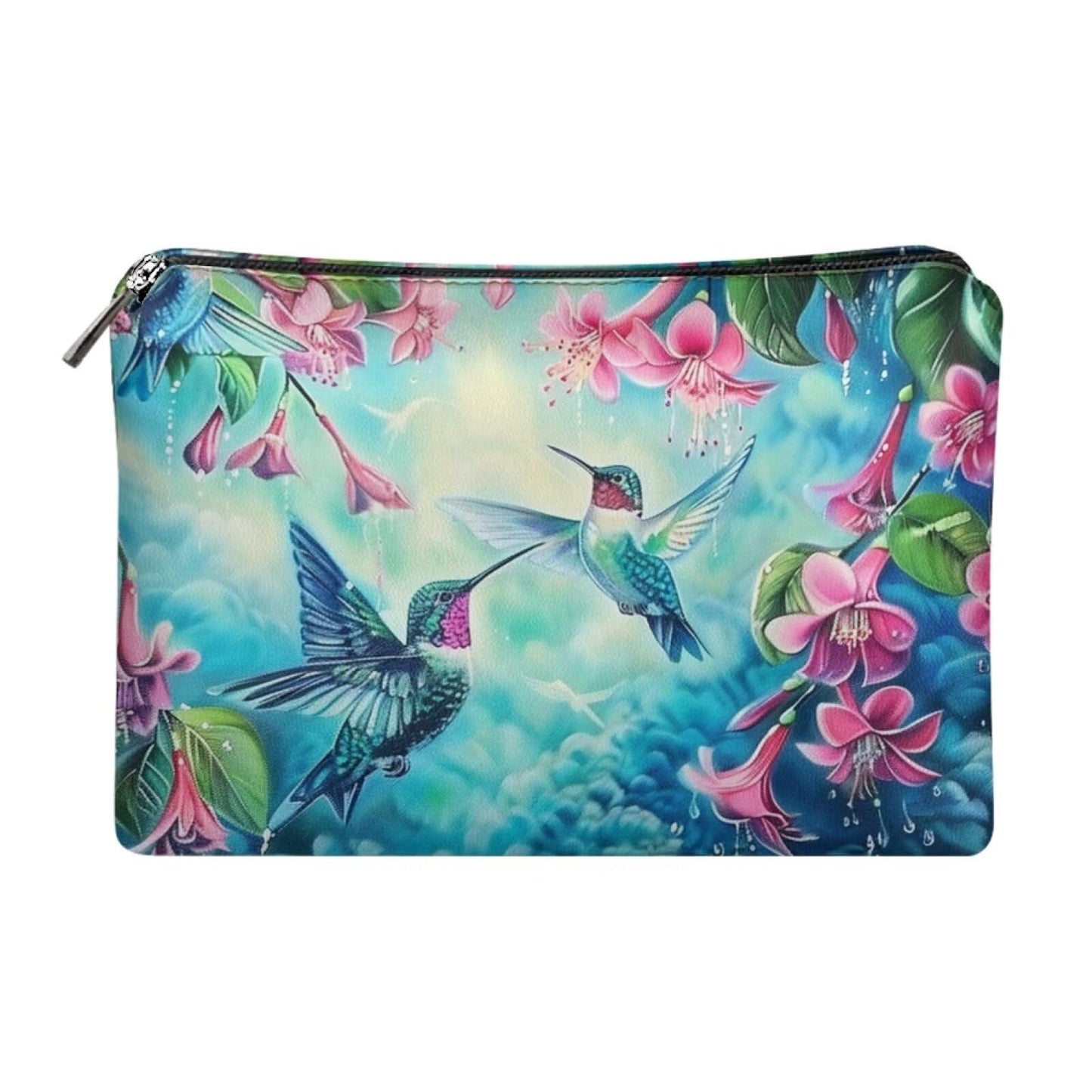 ELEDIZI Hummingbird Makeup Bag Toiletry Bags for Traveling Women Leather Cosmetic Bags for Women Skincare Bag Waterproof Small Personal Items Travel Bag Nice Gifts for Women Birthday Quality Items