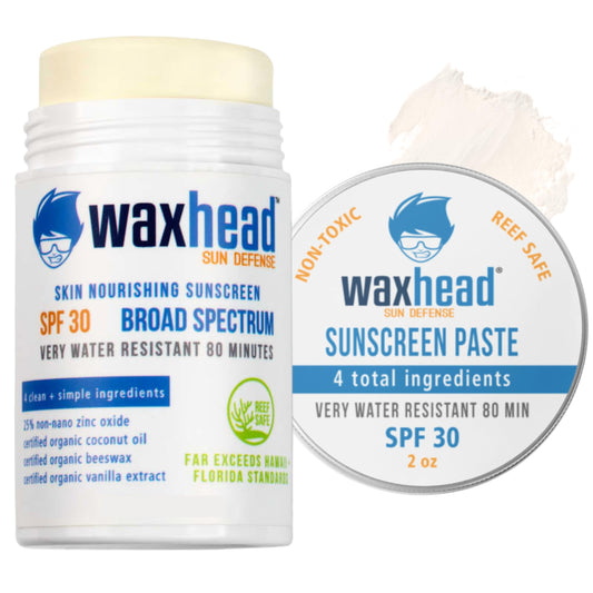 Waxhead Zinc Oxide Sunscreen Sport Stick + Travel Sunscreen Paste Tin, Sunblock, Zinc Sunscreen, Sun Block, Organic Sunscreen