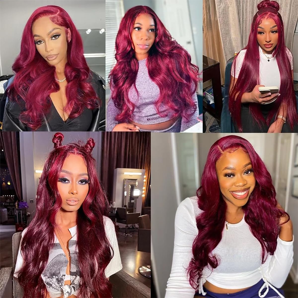 Jewhaut Wear and Go Glueless Wigs Human Hair Pre Plucked Pre Cut for Beginners 99j Burgundy Lace Front Wigs Human Hair Upgraded No Glue 5x5 HD Body Wave Lace Closure Wigs Human Hair for Women 24 Inch