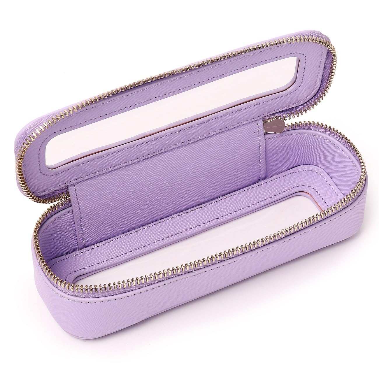 Pinkmik Clear Makeup Bag Portable Brush Bag transparent Travel Cosmetic Case Clear Toiletry Makeup Bag with Zipper for Women (B/L.Purple, slim)