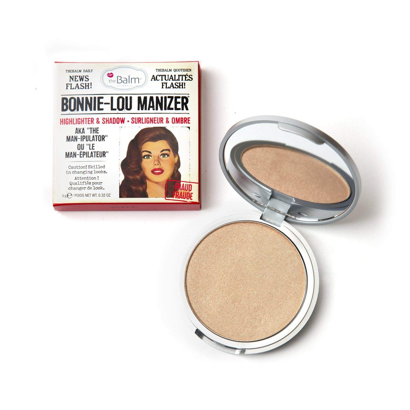 theBalm Bonnie-Lou Manizer Highlighter & Shadow, Highly Pigmented, Gilded Highlighter