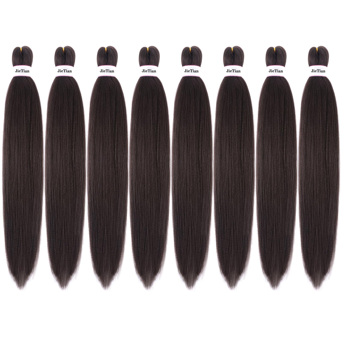 Liang Dian Braiding Hair Pre Stretched Ombre 30 Inch 8 Packs Synthetic Crochet Braids Hot Water Setting Professional Soft Yaki Texture Synthetic Hair Extensions(4#)