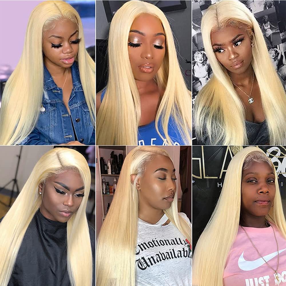 613 Frontal Straight Blonde 13X4 Transparent Hd Lace Frontal Closure 100% Russian Blonde Human Hair Ear To Ear Blonde Frontal 12A Brazilian Virgin Remy Human Hair Extension 20 Inch