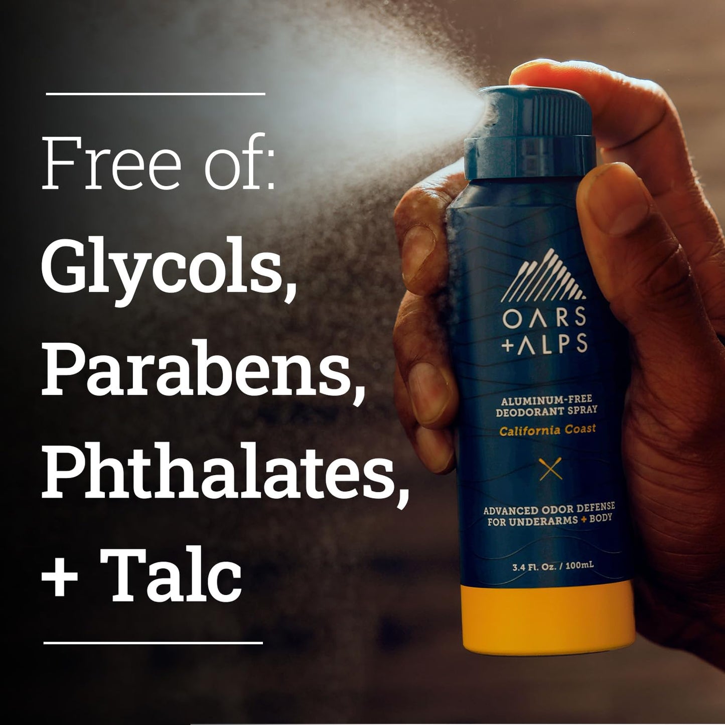 Oars + Alps Aluminum-Free Deodorant Spray Travel Size California Coast and Fresh Ocean Splash Bundle