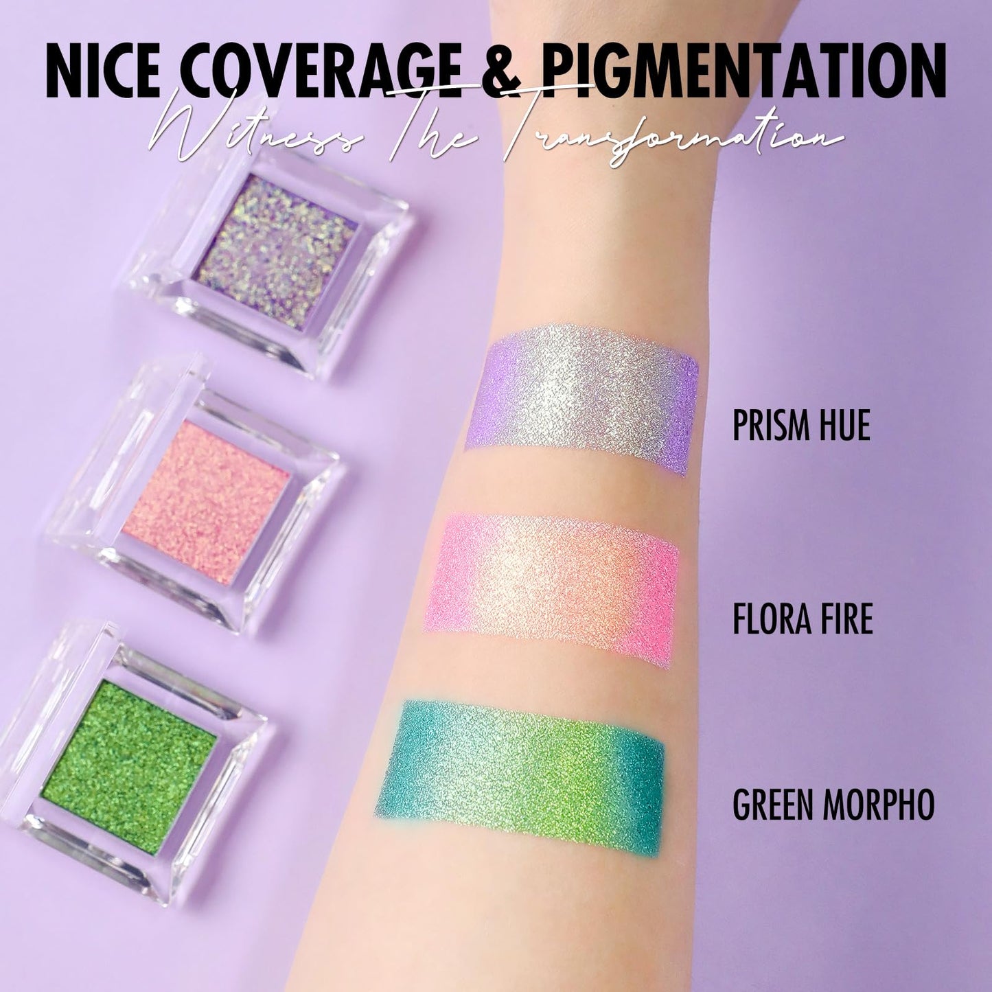 BEPHOLAN Duochrome Glitter Green Eyeshadow Palette,High Pigment,Longwear,Intense Color Gothic Makeup