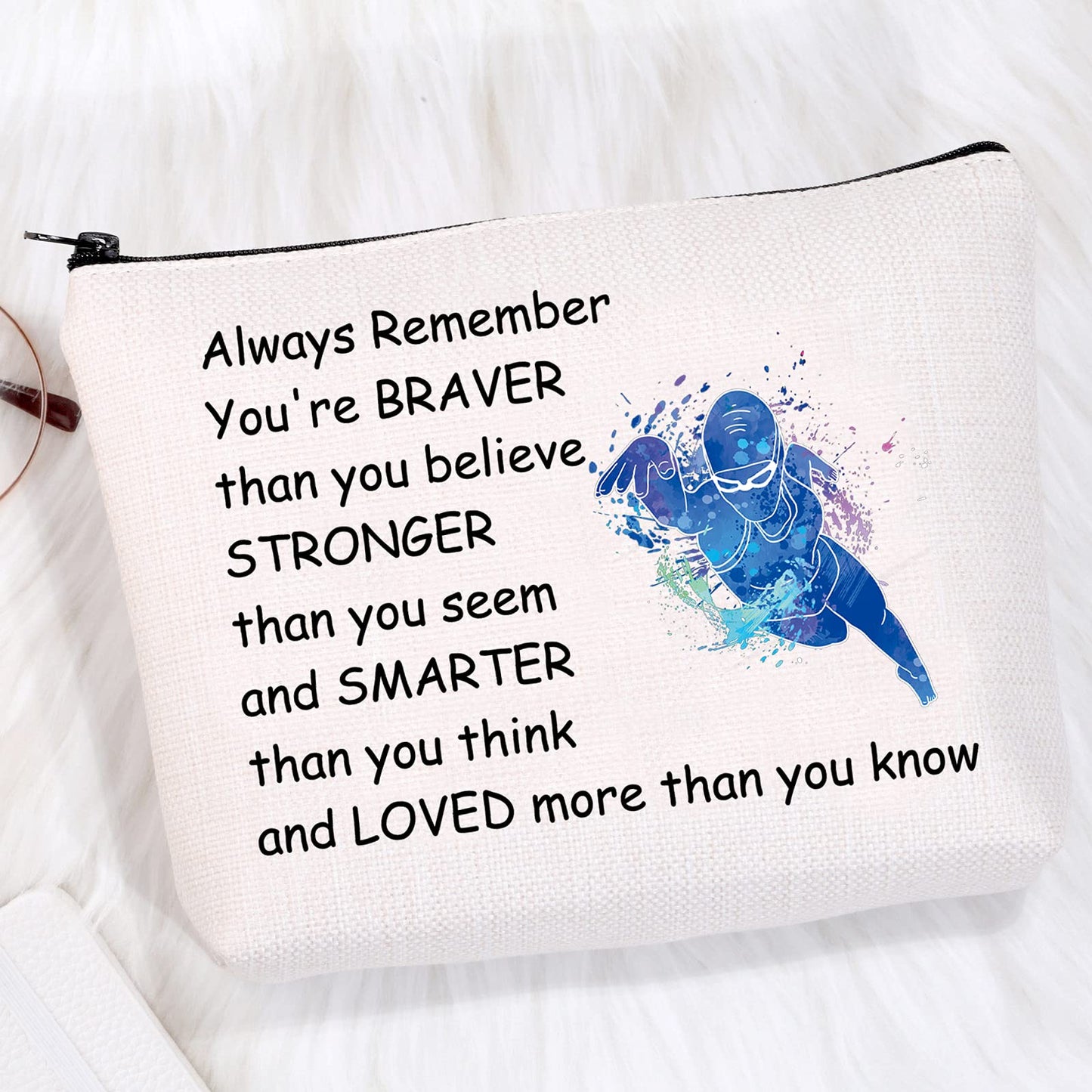 Swimming Gifts Swim Lover Gifts Swimmer Bag Cosmetic Makeup Bag Swimming Team Gifts for Women Travel Pouch Toiletry Bag Organizer Case (Swimming Makeup Bag)