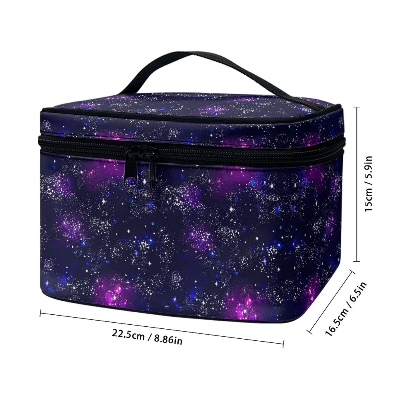 JEOCODY Multifunction Cosmetic Bag Galaxy Print Portable Makeup Pouch Makeup Bag Portable Travel Cosmetic Bag for Cosmetics Makeup Brushes, Girls, Women,