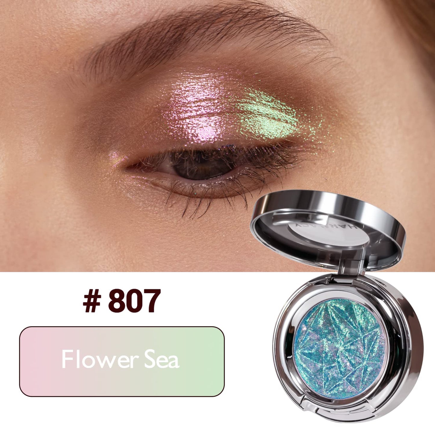 CHARMACY Duochrome Eyeshadow, Insane Shifters Chameleon Eyeshadow, Creates High-Impact, Metallic Eye Looks, 100% Vegan and Cruelty Free, 1.9g (#807)