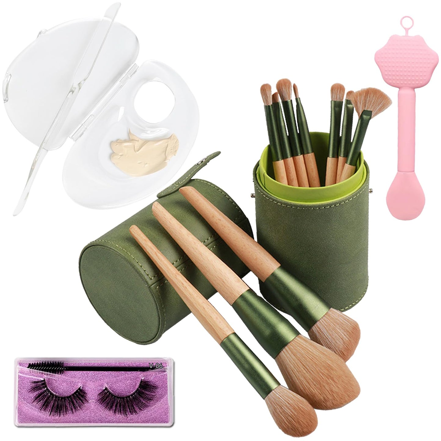 Makeup brush set Soft hair makeup brush can brush foundation make-up, concealer cream, eye shadow, rouge and other professional women's makeup brush set with storage box (13 pieces set)