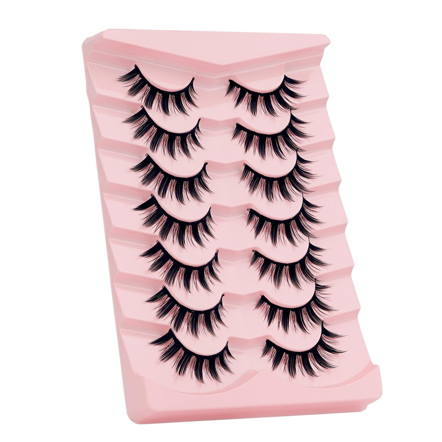 LANKIZ Manga Lashes Natural Look Anime Lashes False Eyelashes Lash Clusters Korean Japanese Makeup Asian Cosplay Fake Eyelashes Mink Wispy Fluffy Cluster Lashes 7 Pairs(Manga-14)