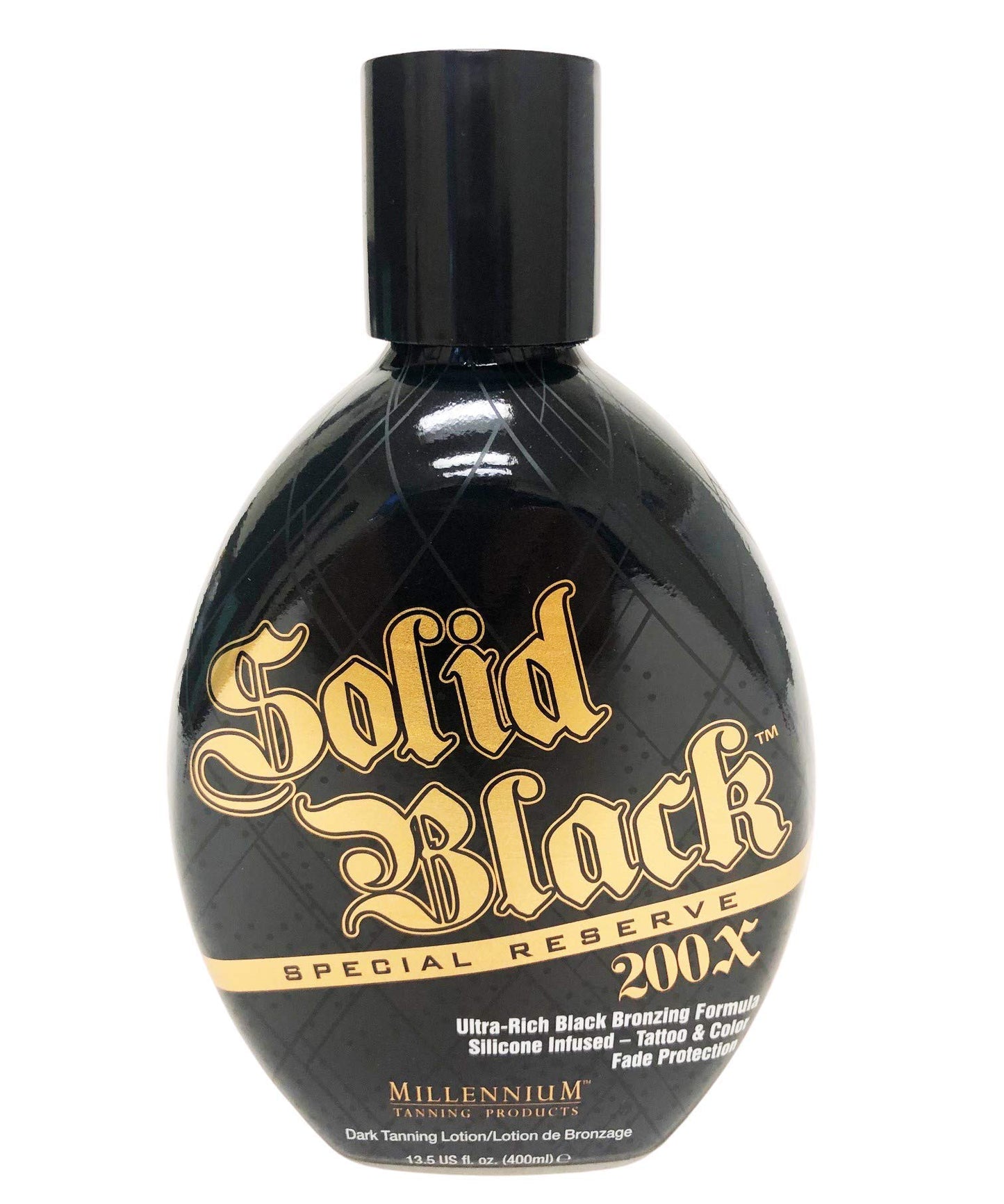 2 Pack - Millennium Tanning Solid Black Special Reserve 200x + Millennium Tanning Solid Black Hypoallergenic Tan Maximizer w Hemp