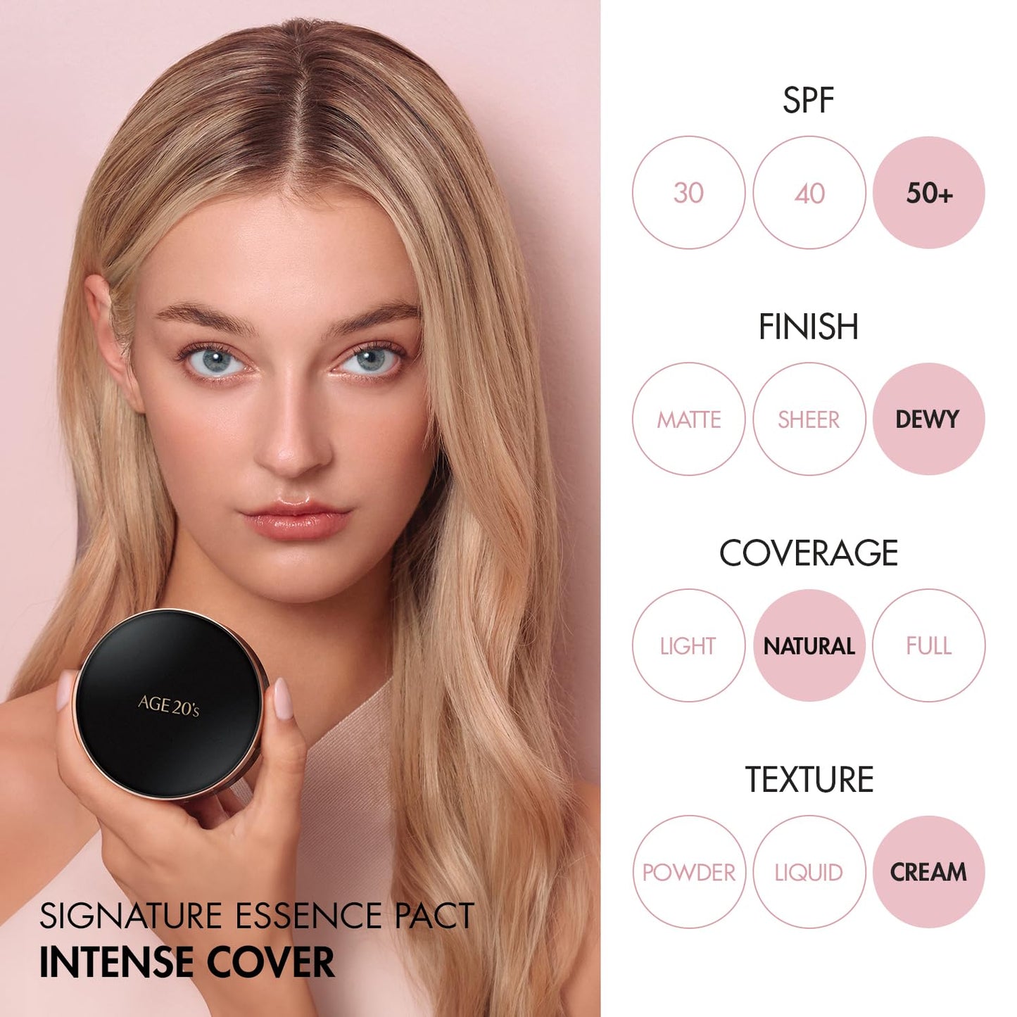 AGE 20's Signature Intense Cover Cushion Foundation #21 Light Beige + LUNA Long Lasting Makeup Setting Fixer Spray