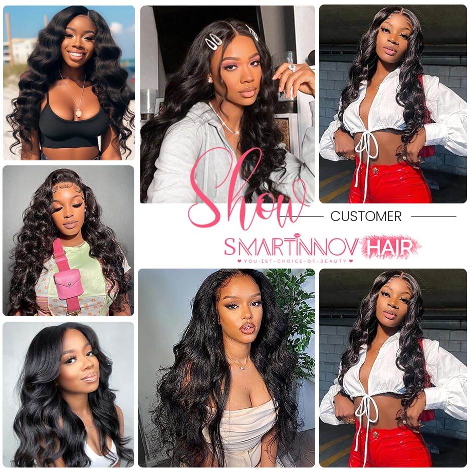 Body Wave 13x6 Lace Front Wigs Human Hair for Women Bleached Knots HD Lace Frontal Wigs Pre Plucked with Baby Hair 18Inch #1B Natural Black 150% Density Transparent Lace Front Curly Virgin Hair Wigs