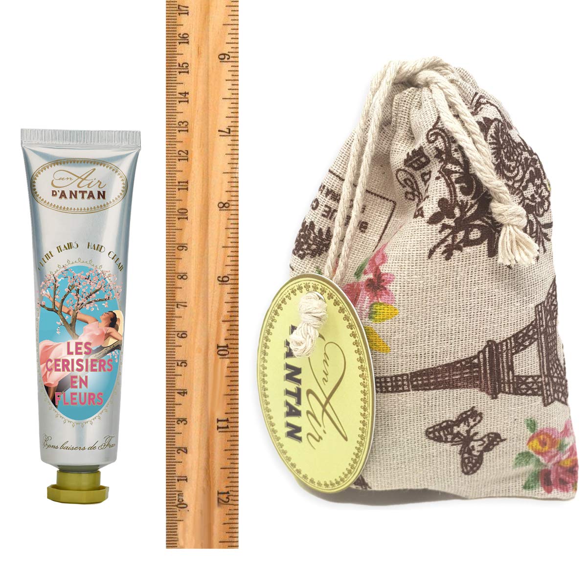 White Elephant Hand Cream Gift Set - 1 Hand Scrub (1.7oz) + 2 Hand Cream for Women (0.8oz each) - Hand Creme with Almond Oil & Shea Butter, Cherry Blossom Scent Hand Balm for Cracked Hands