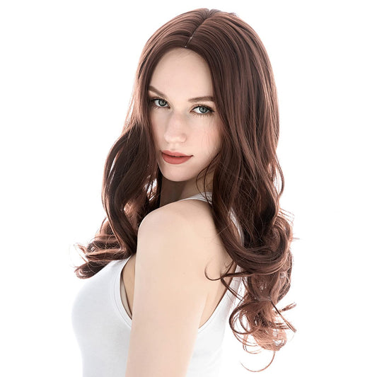 pelosofia long Wavy wigs reddish brown wigs for women heat resistant Synthetic comfortable daily party costume wigs looking natural