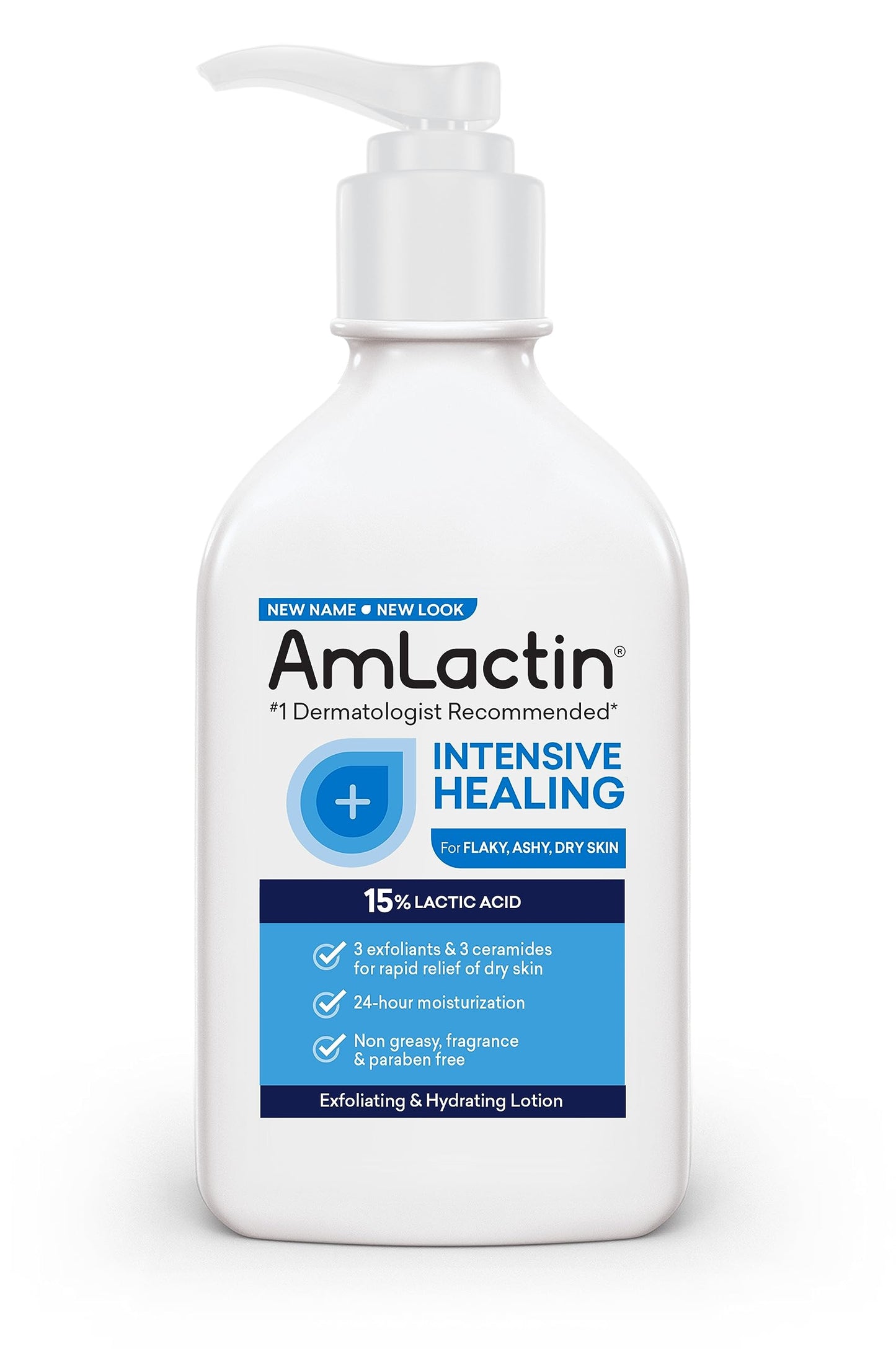 AmLactin Daily Nourish 12% - 14.1 oz Body Lotion with 12% Lactic Acid & Intensive Healing Body Lotion for Dry Skin – 7.9 oz Pump Bottle