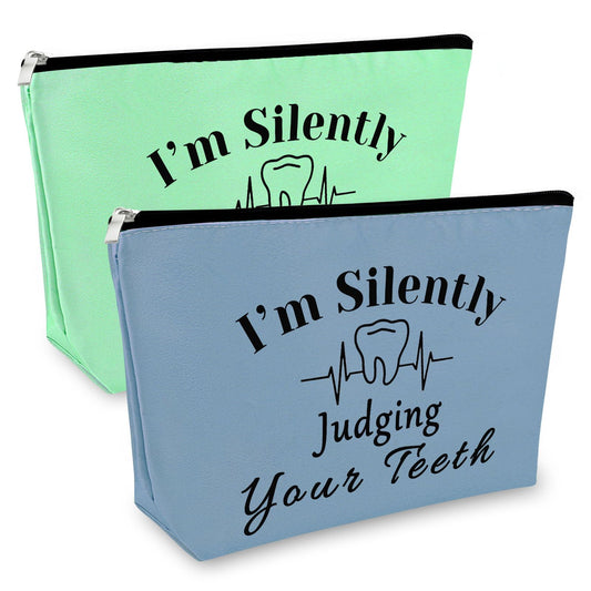 Dentist Gifts for Women Makeup Bag Dentist Appreciation Gift Dental Hygienist Gifts Dental Assistant Gifts Dentist Thank You Gifts Graduation Gift for Medical Student 2Pcs Travel Cosmetic Pouch