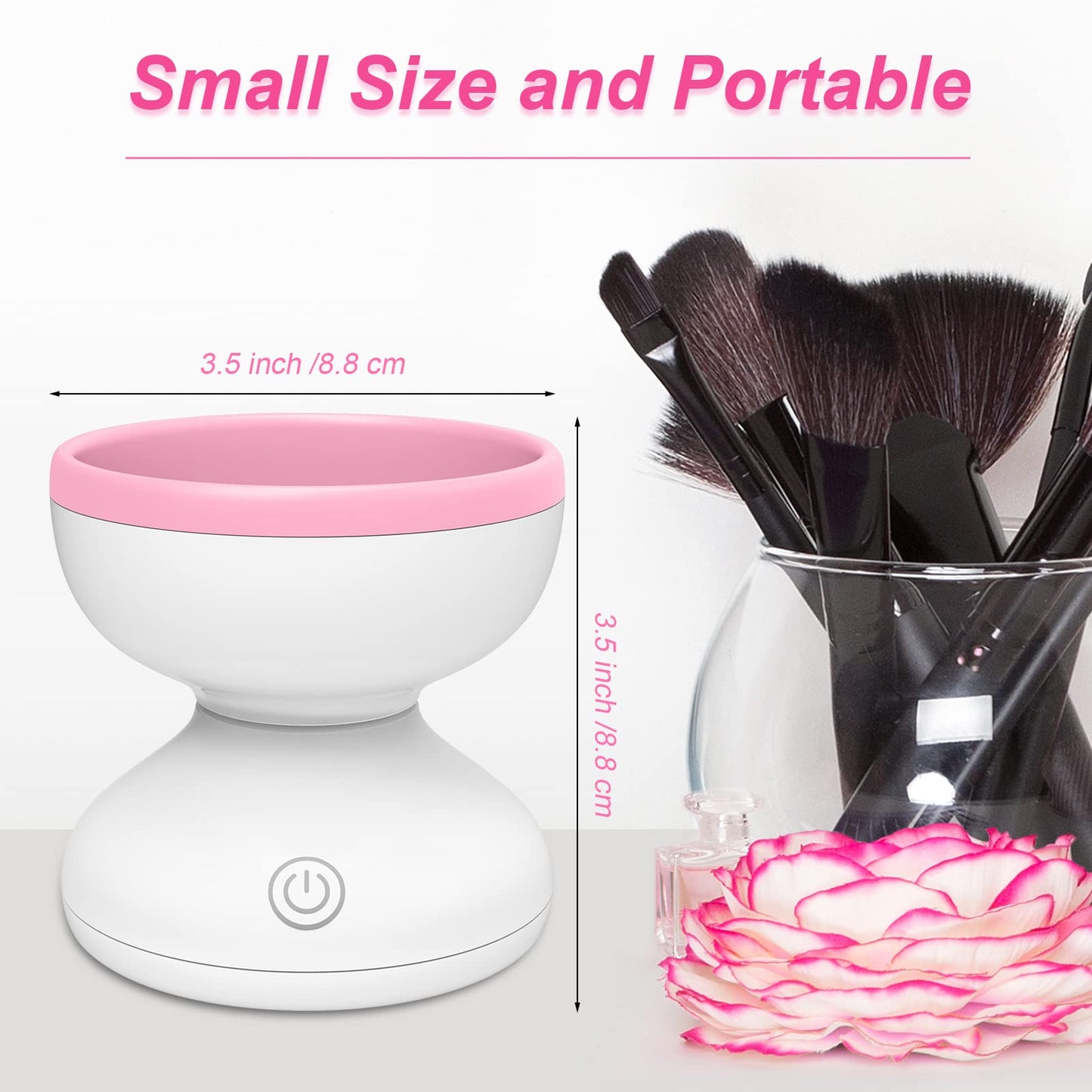 Pink Electric Makeup Brush Cleaner Machine, Windspeed Silicone Brush Cleaner Machine Beauty Blender Cleanser For Beauty Makeup Brushes, Christmas Halloween Valentine's Day Gifts for Your Girls