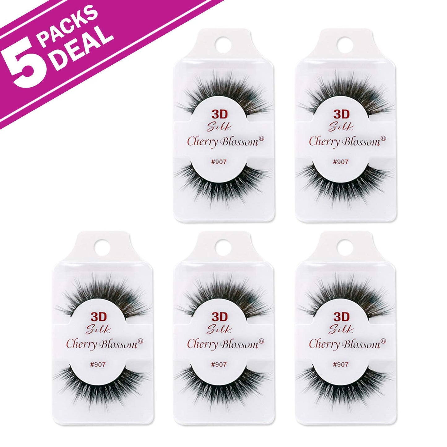 Cherry Blossom 3D Eyelashes (5 Pack of Silk 907)