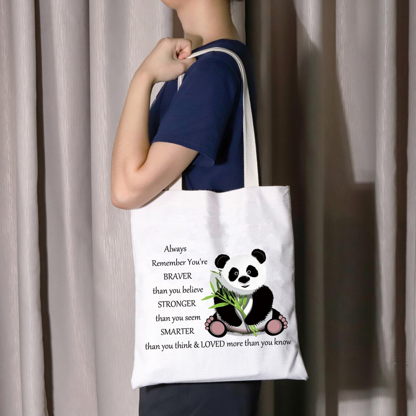 JNIAP Panda Cosmetic Bag Makeup Zipper Pouch Bag Animal Panda Lover Gift for Women Birthday Christmas Day Gift (Panda Tote)