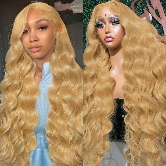 PLAASET Honey Blonde Lace Front Wig Human Hair Pre Plucked 200% Density Body Wave Honey Blonde HD Lace Front Wigs Human Hair 27# Colored Ash Blonde Wig Human Hair 13X4 HD Lace Frontal Wigs 20 Inch