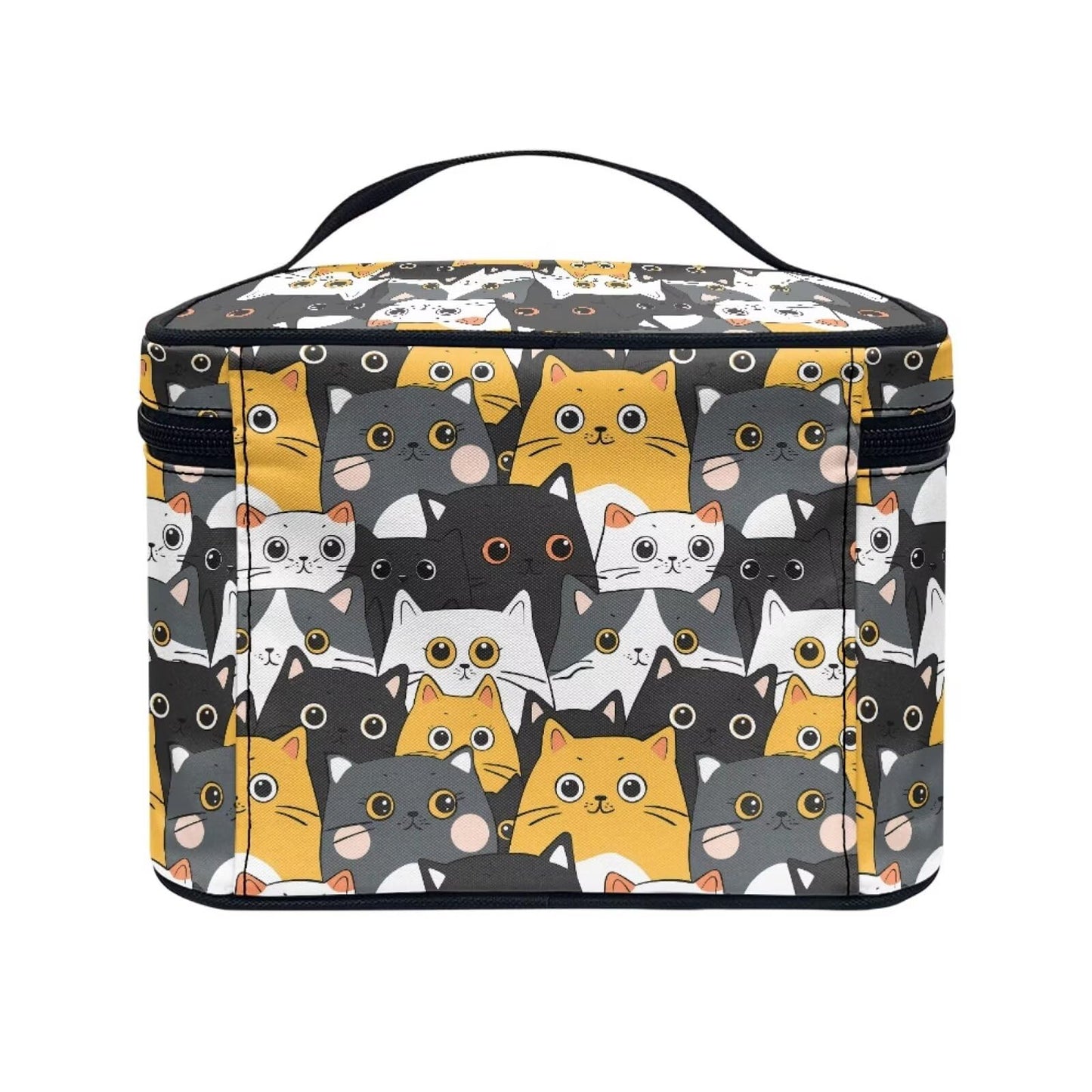 JoyLamoria Cute Cat Print Makeup Bag Pouch Cosmetic Bag Toiletry Bag Desk Cosmetics Pouch Storage Decor