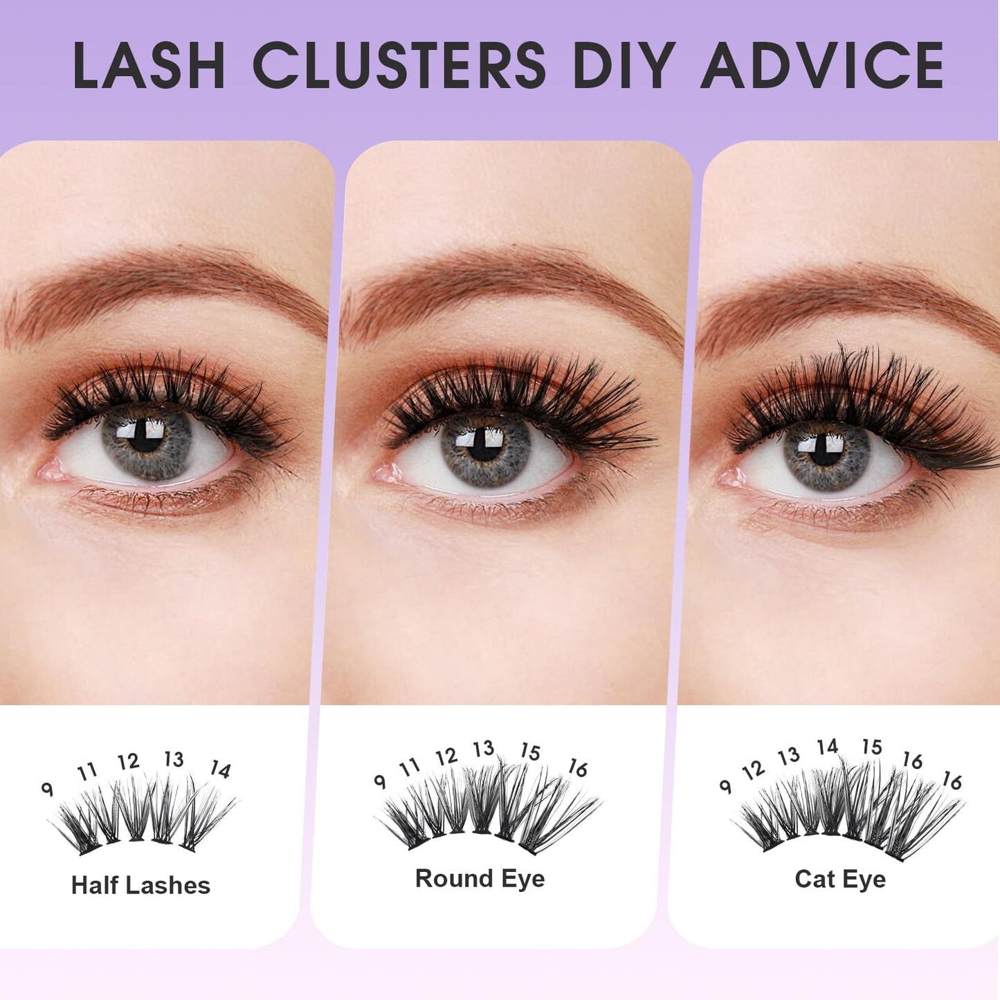 Lash Clusters, PITHER 30D+40D 280PCS Cluster Eyelash Extension Super Thin Band Soft 0.07mm Mix 9-16mm DIY lash extension kit for Self Use at Home