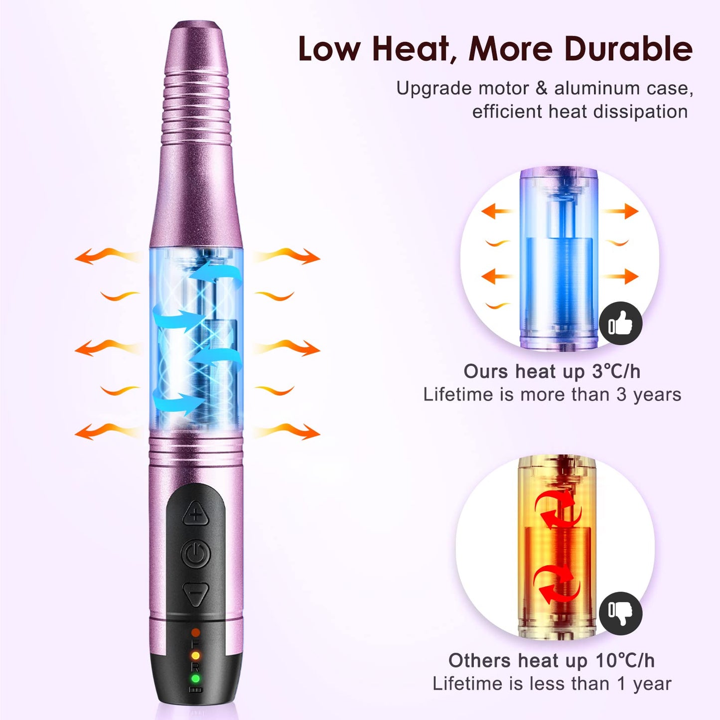 COSLUS Cordless Nail Drill Electric File: Professional for Acrylic Gel Dip Powder Nails Portable Nail Drill Machine Kit for Manicure Pedicure Nail Set with Everything Rechargeable Lightweight