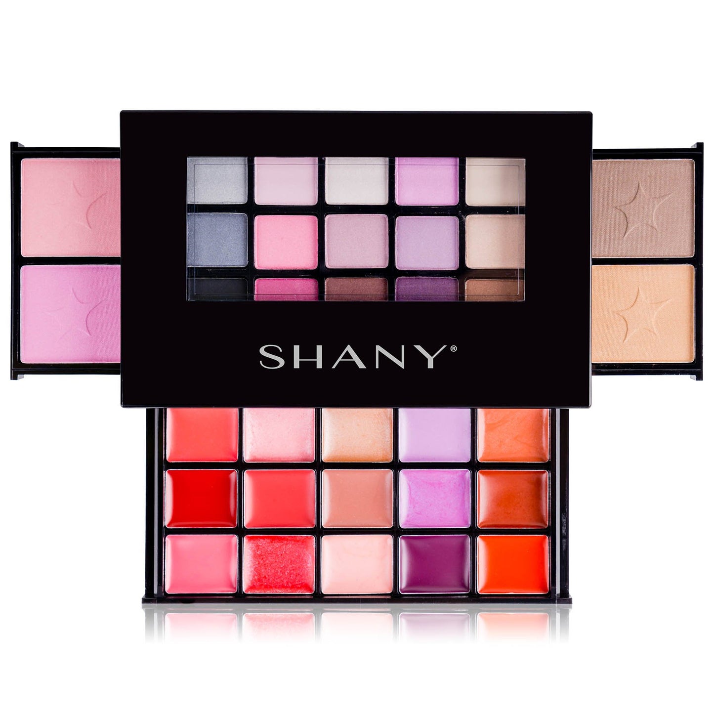 SHANY Fierce & Flawless All-in-One Makeup Set Compact with Mirror, 15 Eye Shadows, 2 Bronzers, 2 Blushes and 15 Lip/Eye Glosses, Makeup Applicators, Premium Giftable Packaging