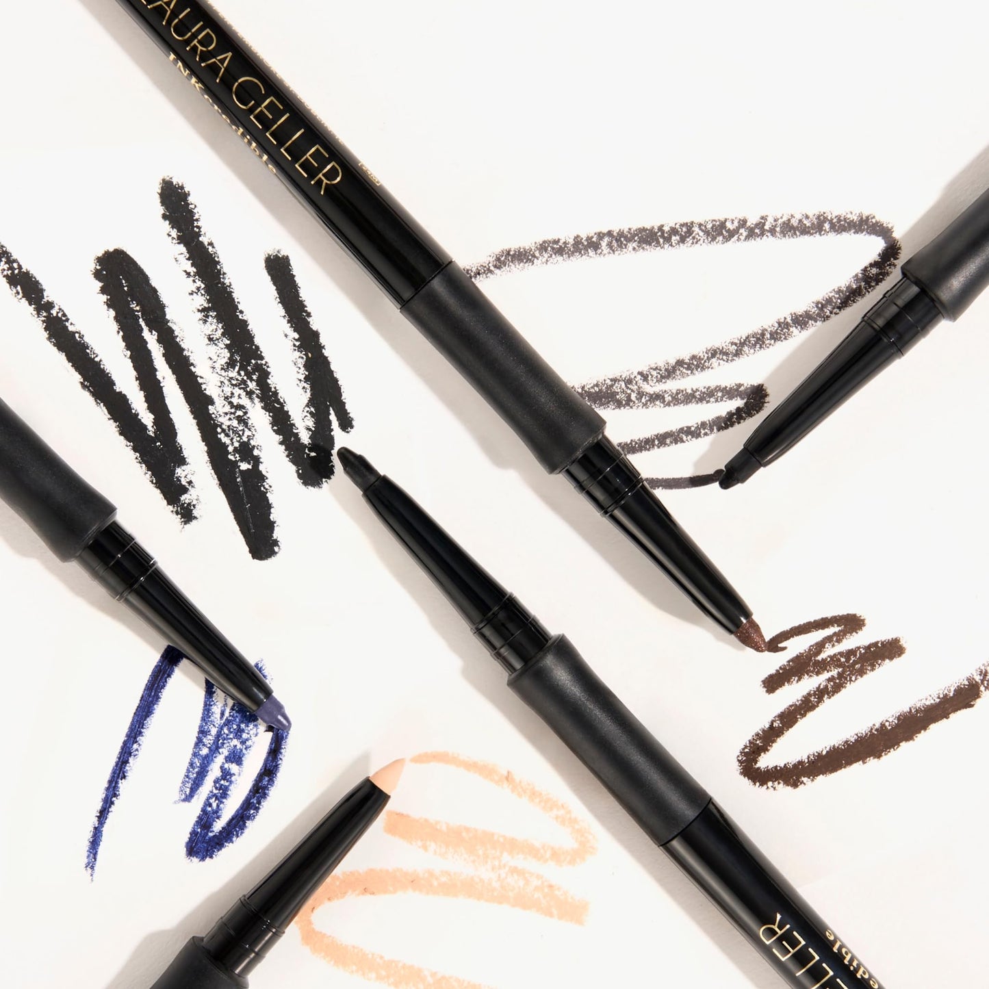 LAURA GELLER NEW YORK INKcredible Gel Eyeliner Duo - Beige to Beige and Deep Purple - Waterproof Smudge-Proof Liner - Built in Sharpener