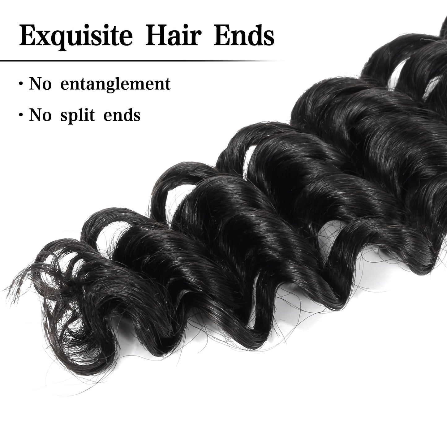 Deep Wave Bulk Human Hair for Braiding 2 Bundles 100g 18 Inch No Weft 10A Brazilian Virgin Curly Human Hair Extensions for Boho Braids Wet Wavy Human Braiding Hair (18"/100G,Black)