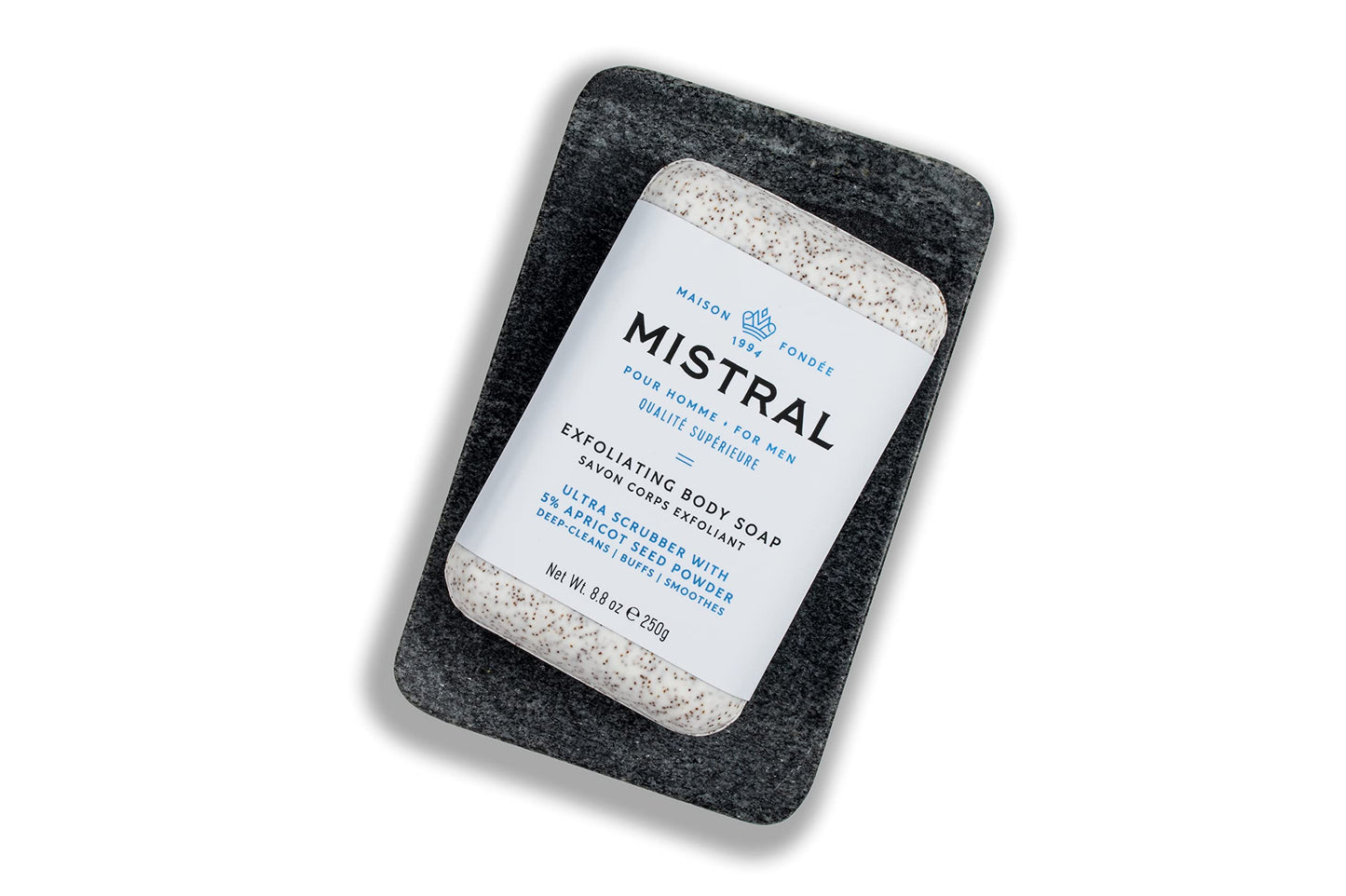 Mistral Bar Exfoliating Body Soap Organic, Cool Marine, Large Bar