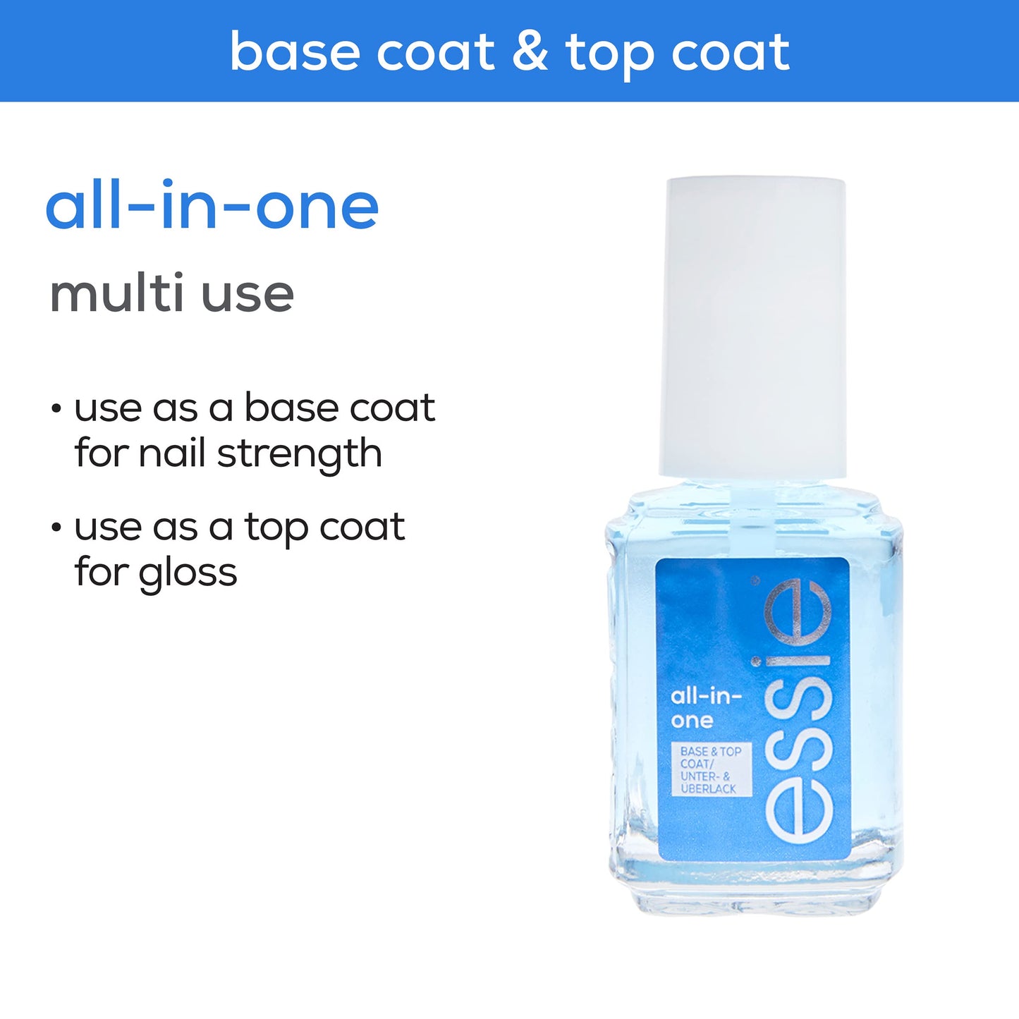 essie Salon-Quality Nail Polish Bundle, Vegan, Light Tan, Wild Nude + All In One Base Coat and Top Coat, 0.46 fl oz each