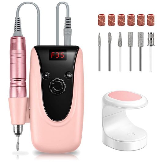 Rechargeable 35000 RPM Nail Drill Machine for Acrylic Gel Nails and 16W Mini UV LED Nail Lamp