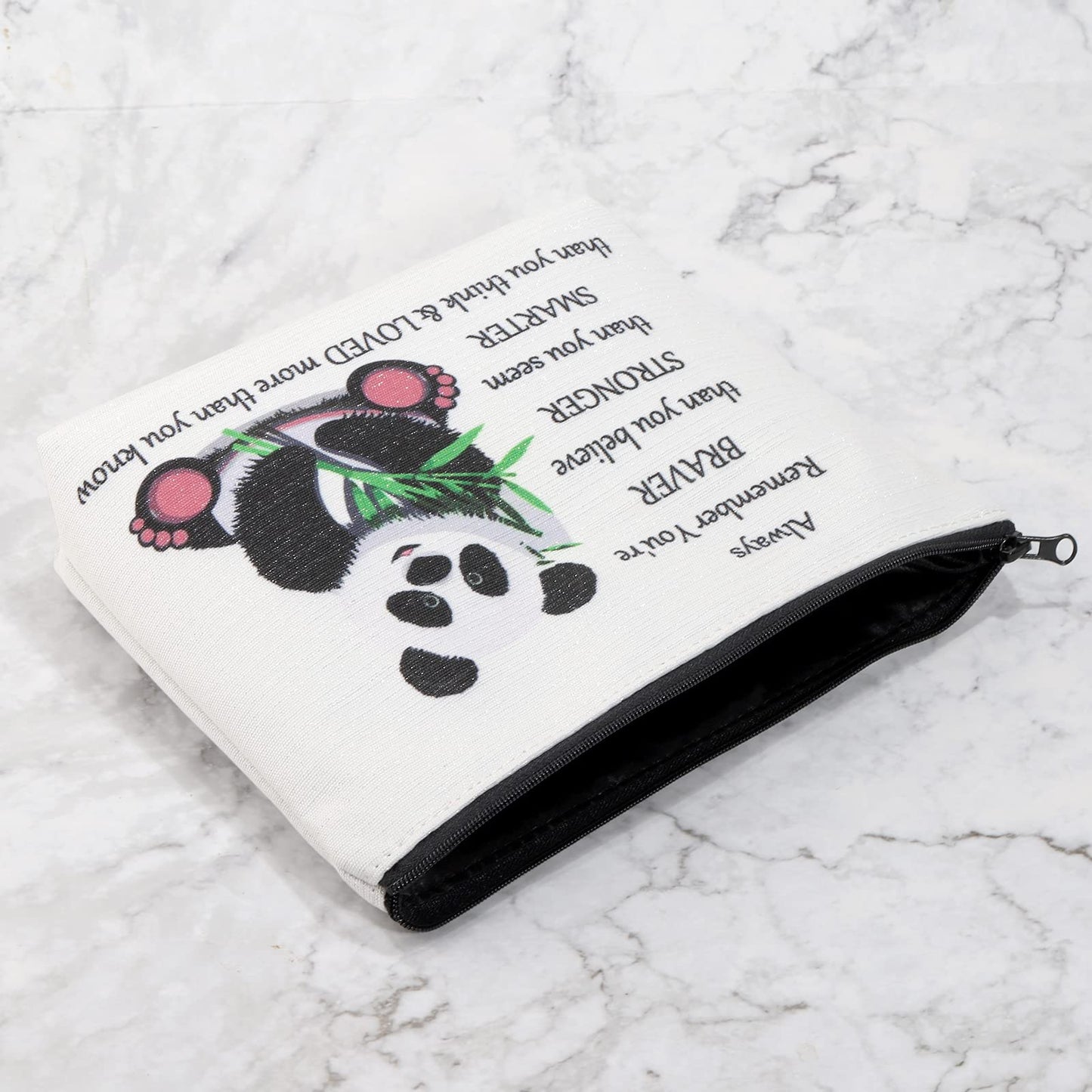 JNIAP Panda Cosmetic Bag Makeup Zipper Pouch Bag Animal Panda Lover Gift for Women Birthday Christmas Day Gift (Panda braver bag)