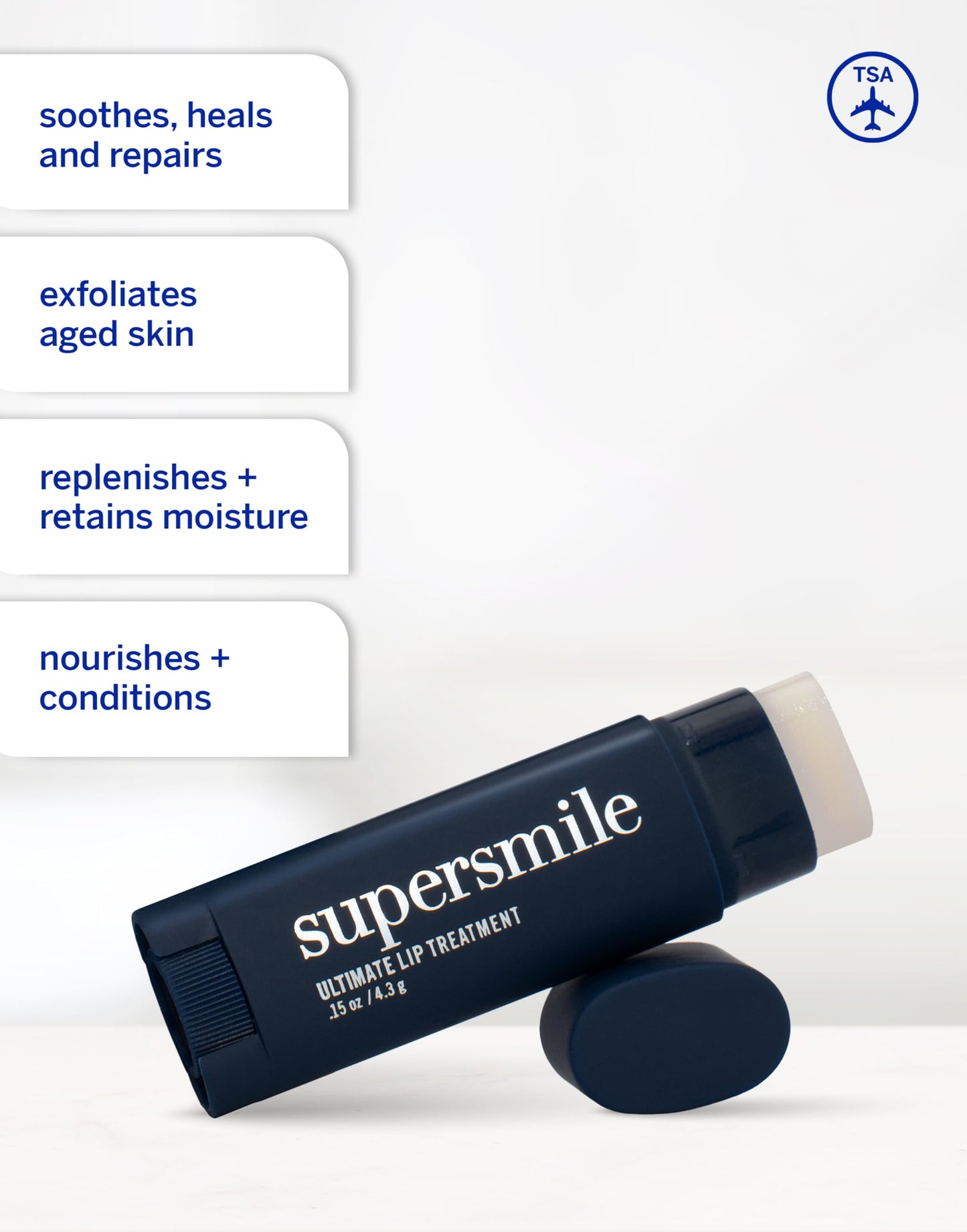 Supersmile Ultimate Lip Treatment - Healing Chapstick for Dry, Cracked Lips - Nourishing Lip Balm with Collagen & Shea Butter - Hydrating Lip Plumper & Soothing Lip Moisturizer