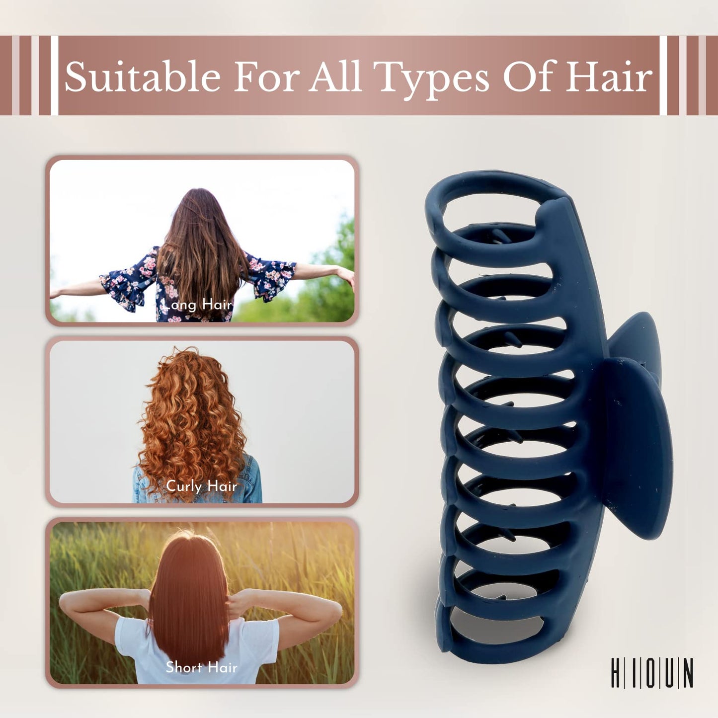 HIOUN Large Hair Clips for Thick Hair – Pack of 7