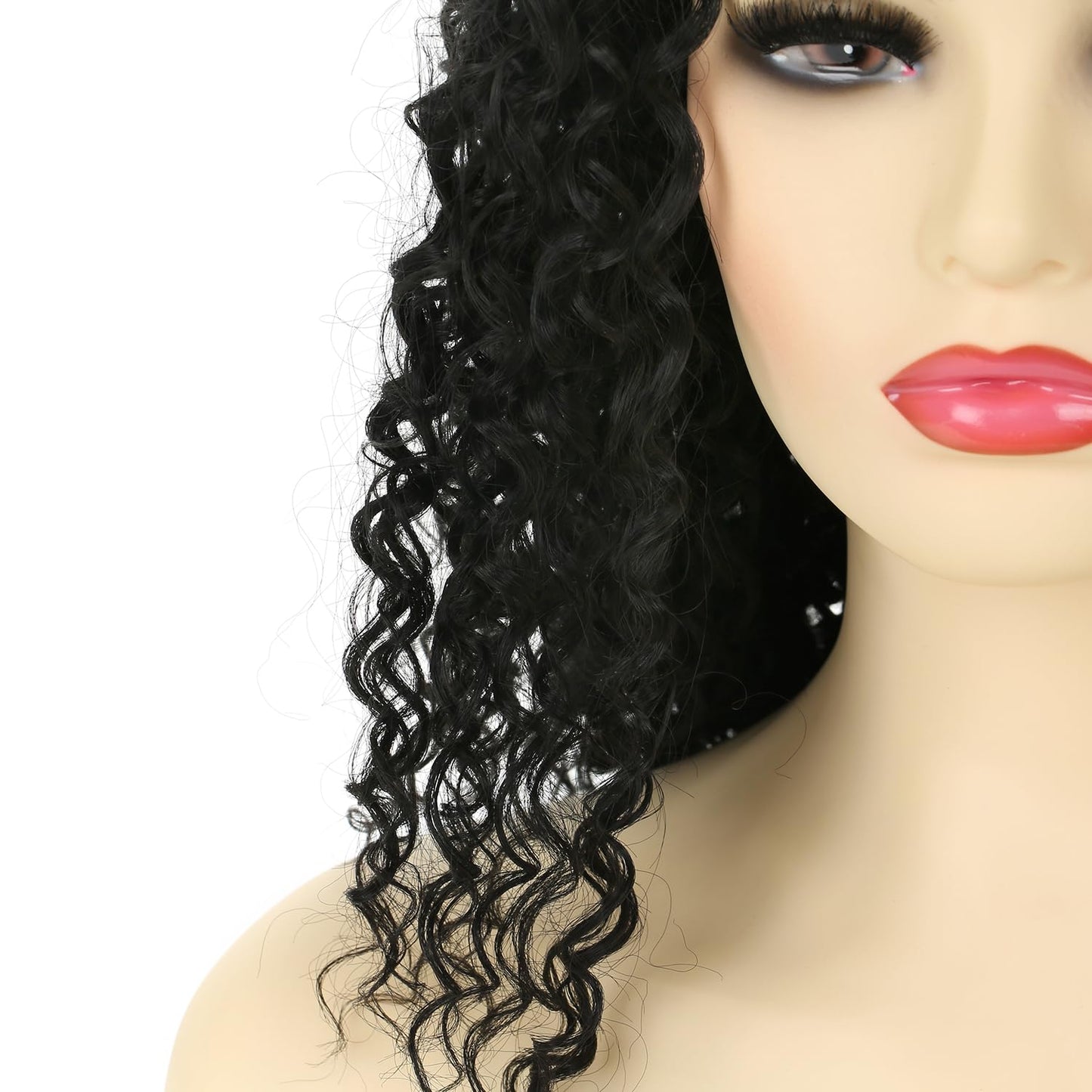 Michelle Young Quick Weave Synthetic Curly Half Wig for Black Women (#1B Natural Black)