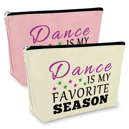 Gifts for Dancers Women Makeup Bag Dance Student Gift Dance Teacher Appreciation Gifts Dance Lover Gift for Women Dance Mom Birthday Gift Graduation Gift for Dance Student 2PCS Travel Cosmetic Pouch