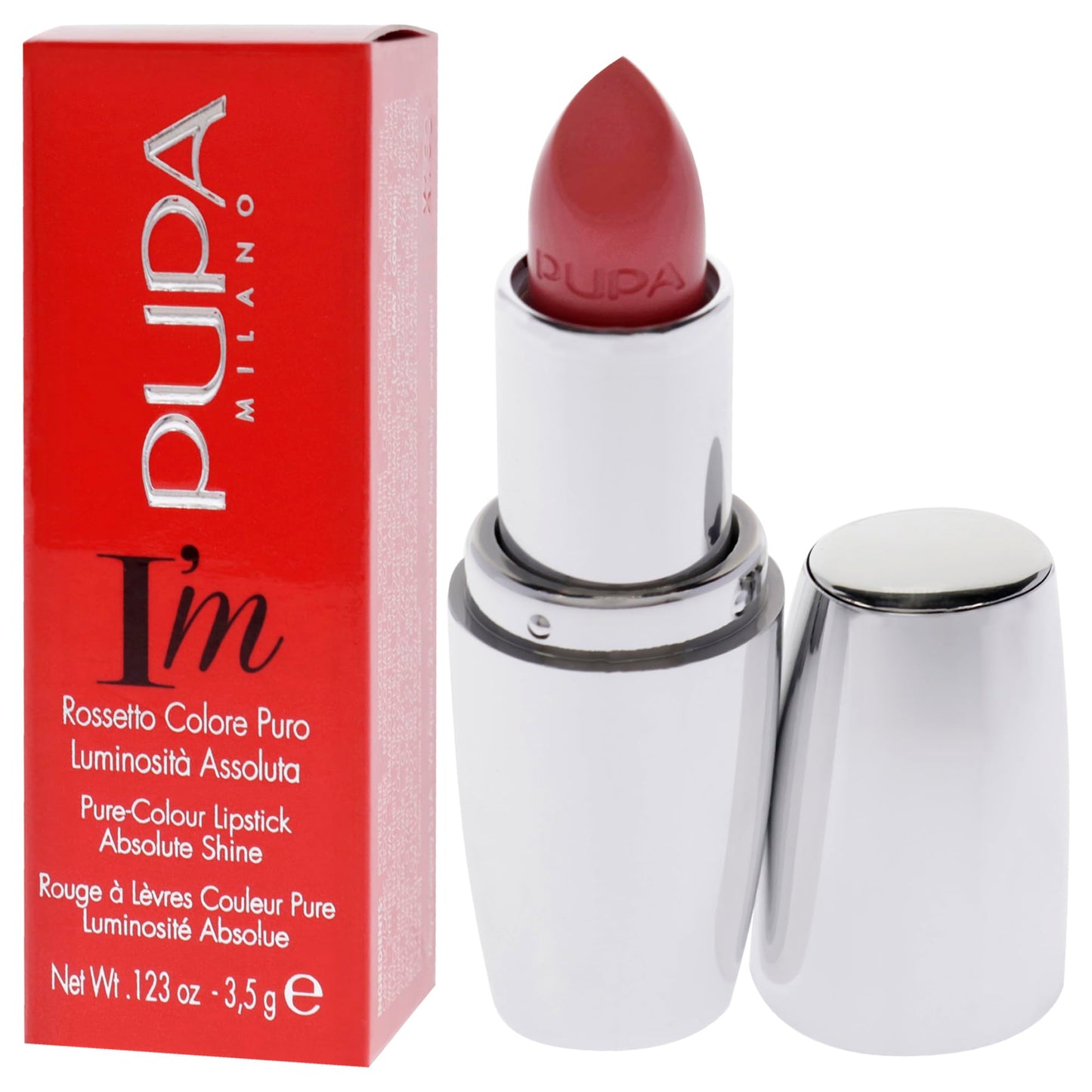 Pupa Milano I Am Pure-Colour Lipstick - Intense Color And Absolute Brightness - High Concentration Of Pigments - Lightweight And Flawless - Melts Perfectly On Lips - 403 Pink Escape - 0.123 OZ