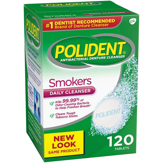 Polident Smokers Denture Cleanser 120 ea (Pack of 4)