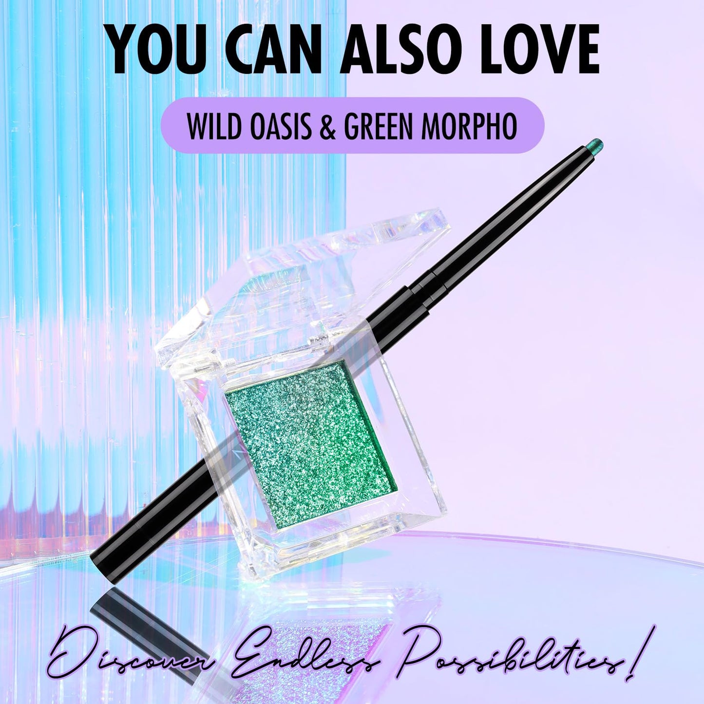 BEPHOLAN Duochrome Glitter Green Eyeshadow Palette,High Pigment,Longwear,Intense Color Gothic Makeup