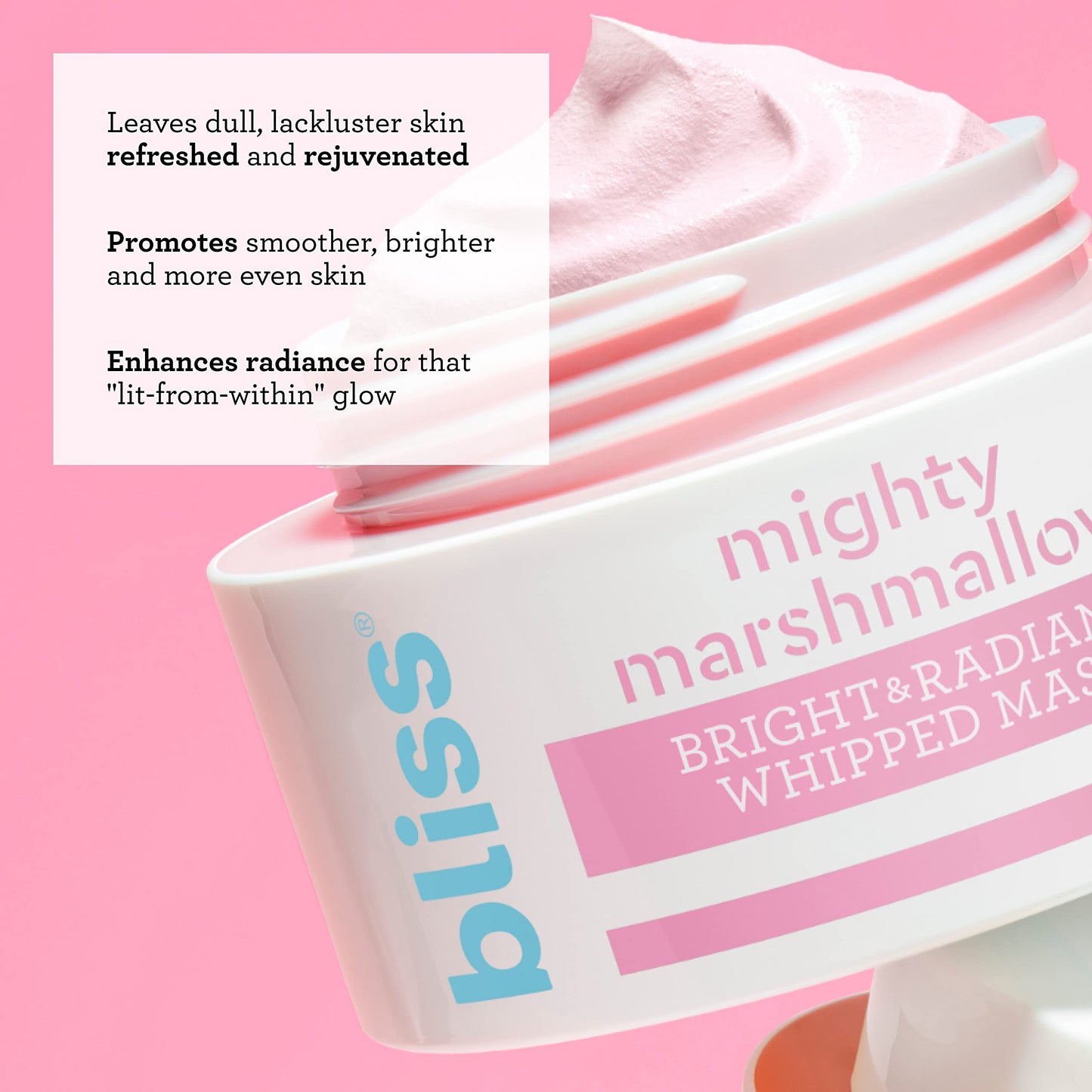 Bliss De-stress & Hydrating Mask Duo: Mighty Marshmallow Bright & Radiant Whipped mask and What a Melon Overnight Face Mask- All Skin Types- Vegan & Cruelty Free