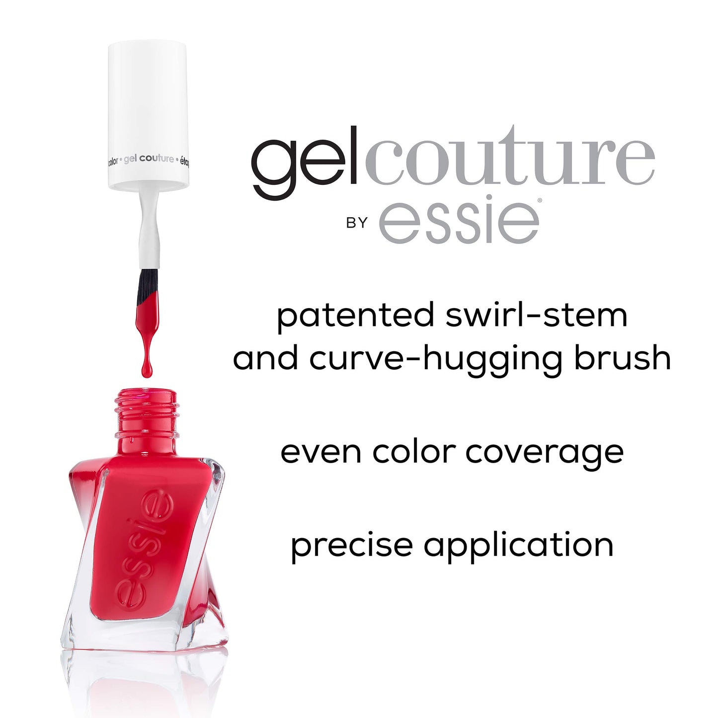 essie Gel Couture 2-Step Longwear Nail Polish, Good Knight, Dark Red Nail Polish, 0.46 fl. oz.