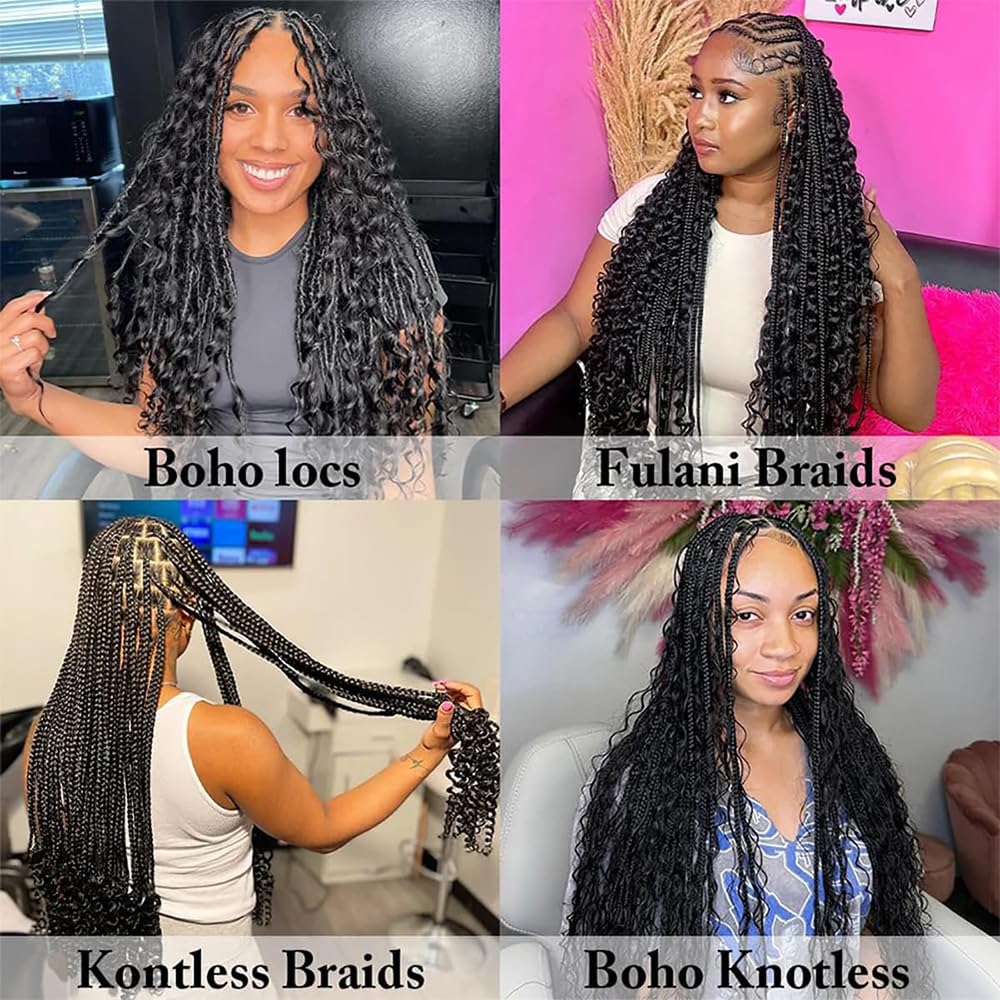 22 Inch Human Braiding Hair for Boho Braids Human Hair 100g 2 Bundles Deep Wave Bulk Human Hair for Braiding No Weft Curly Braiding Hair Bulk Hair Extensions Real Human Hair Natural Color