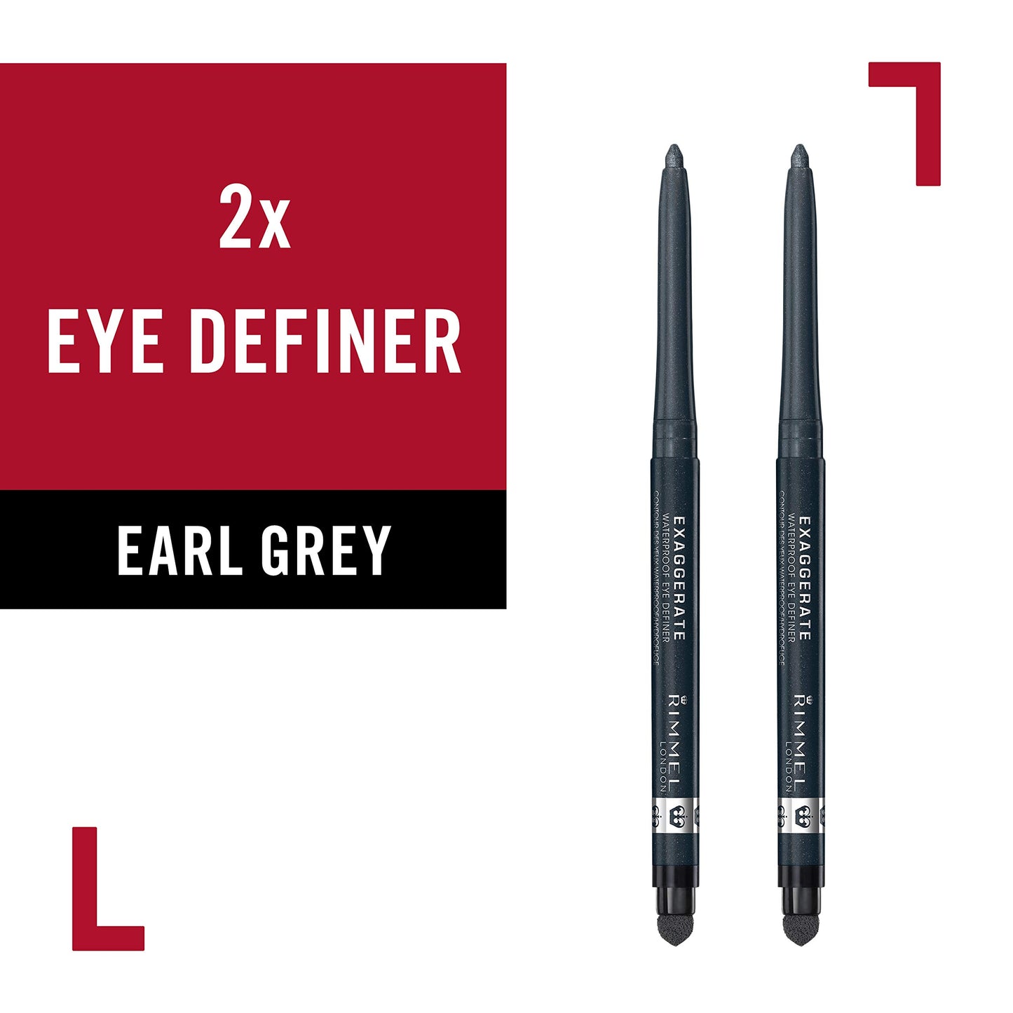 Rimmel Exaggerate Eye Definer, Earl Grey, 2 Count