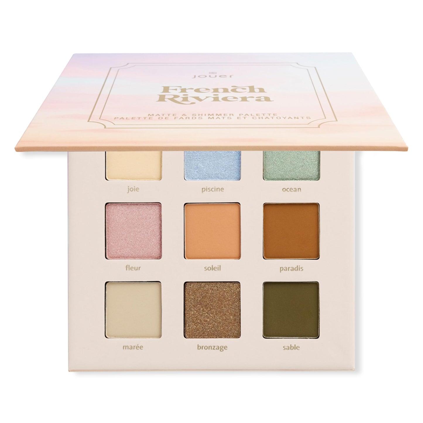 Jouer French Riviera Matte & Shimmer Eyeshadow Palette - Summer Complementary Shades - Healthy Ingredients - Paraben, Gluten & Cruelty Free - Vegan Friendly