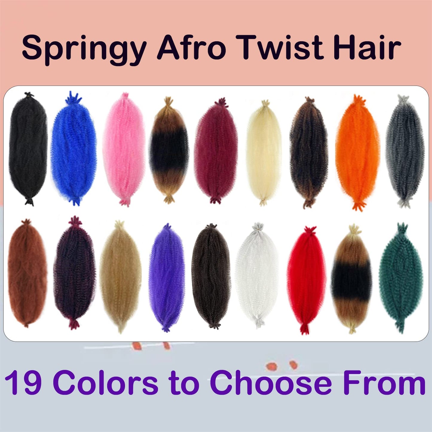 24 Inch Springy Afro Twist Hair 30# Color Pre Separated Kinky Twist Hair for Braiding 8 Packs Marley Twist Braiding Hair Soft Kinky Twists Hair for Braiding (24 Inch, 30#)