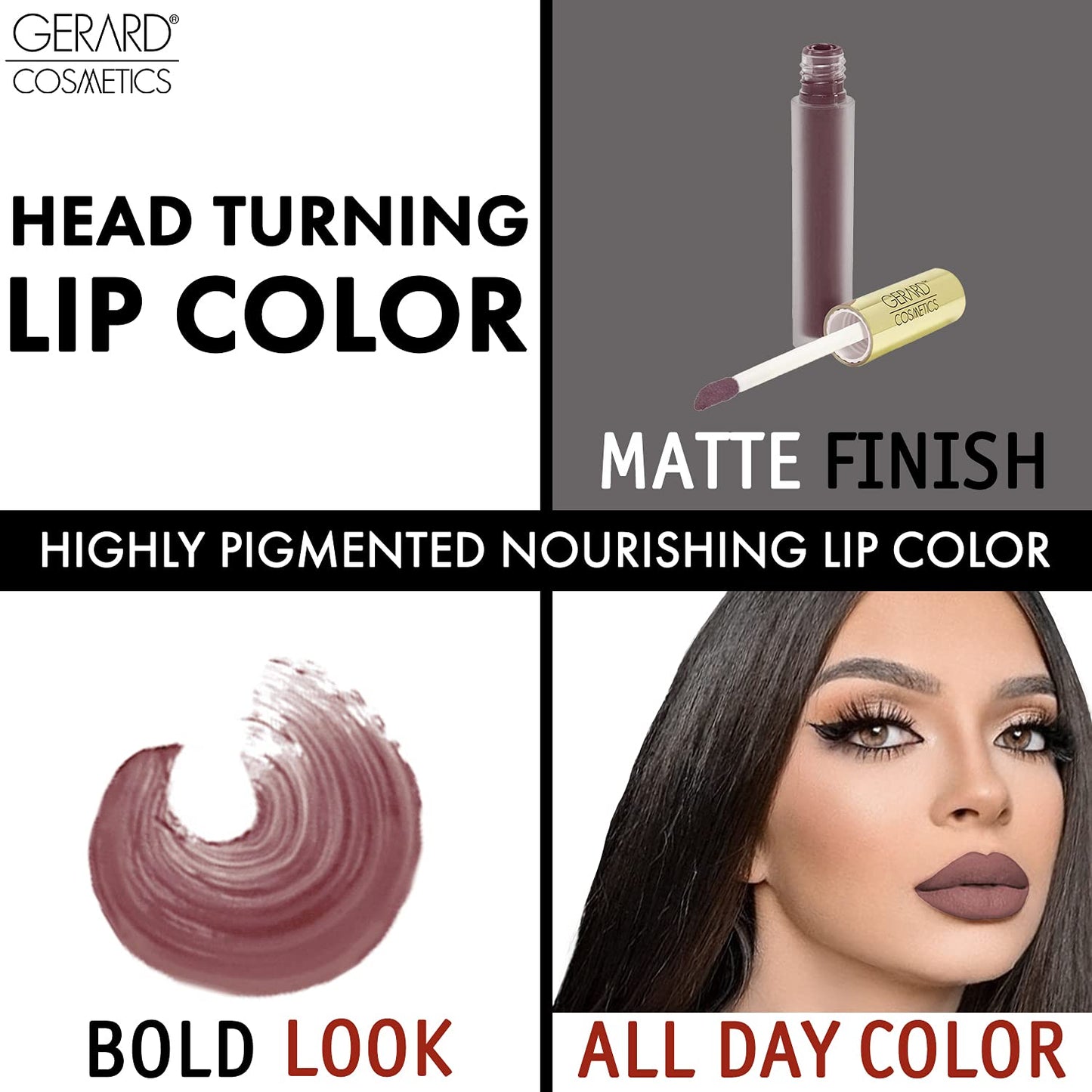 Gerard Cosmetics HydraMatte Liquid Lipstick Iced Mocha | Brown Lipstick with Matte Finish | Long Lasting and Non-Drying | Super Pigmented Fully Opaque Lip Color