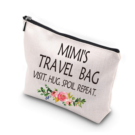 WCGXKO Mimi Gift Mimi Mother's Day Gift Grandma Birthday Gift Travel Gift Cosmetics Bag (MIMI'S TRAVEL)